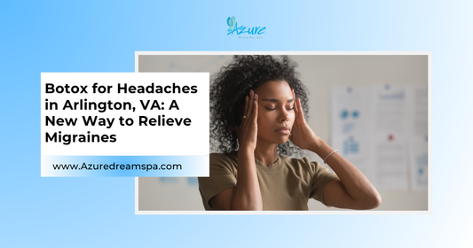 Woman holding her head in pain – Botox for headaches and migraines treatment in Arlington, VA at Azure Dream Med Spa