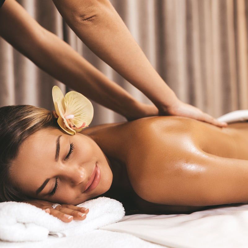 Aromatherapy massage treatment with essential oils at Azure Dream Spa in Arlington VA.