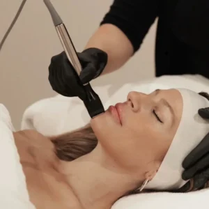 Azure Packages. Woman Getting Facial.